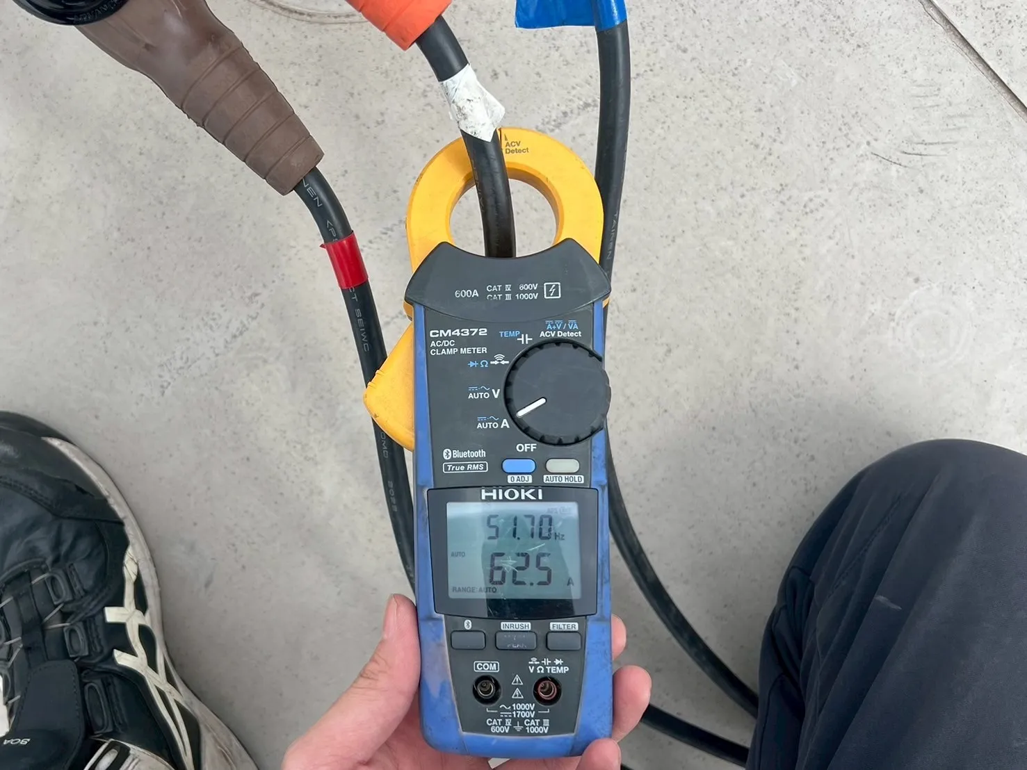 30%負荷をかけている際の電流値