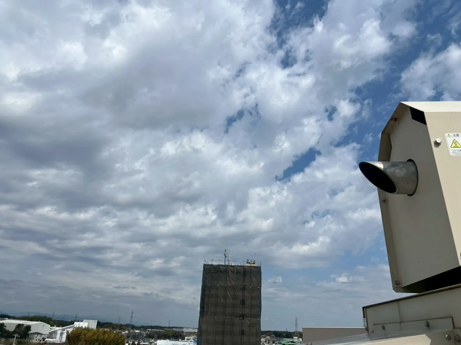 試験終盤の排煙状況