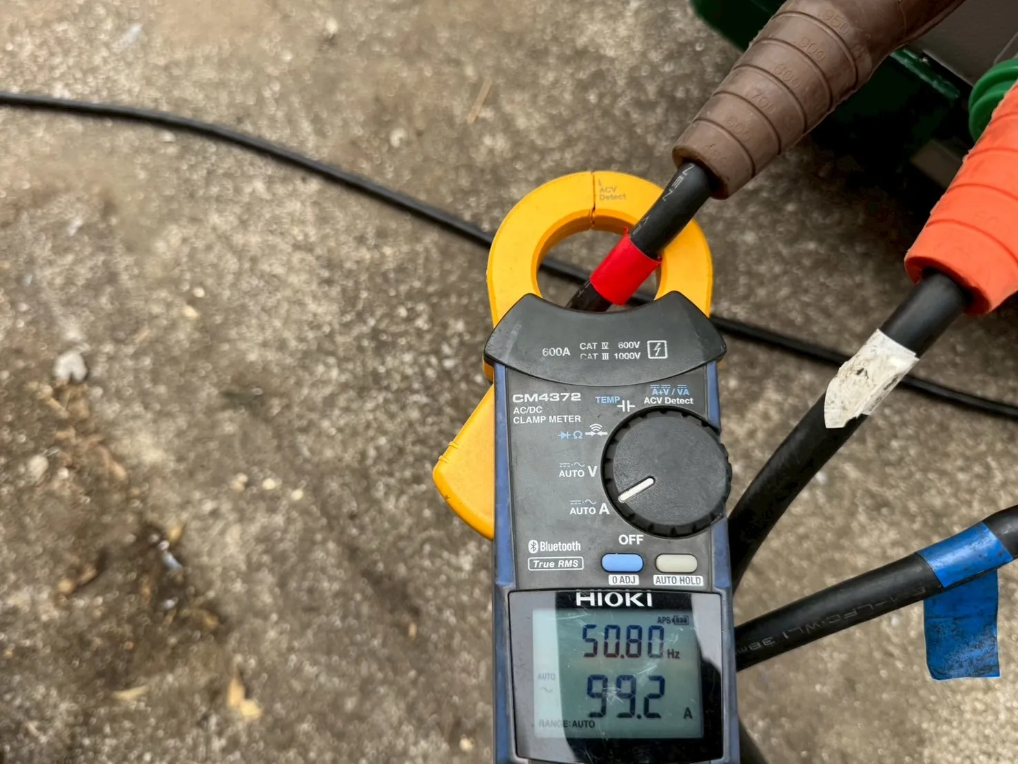 30%負荷をかけている際の電流値