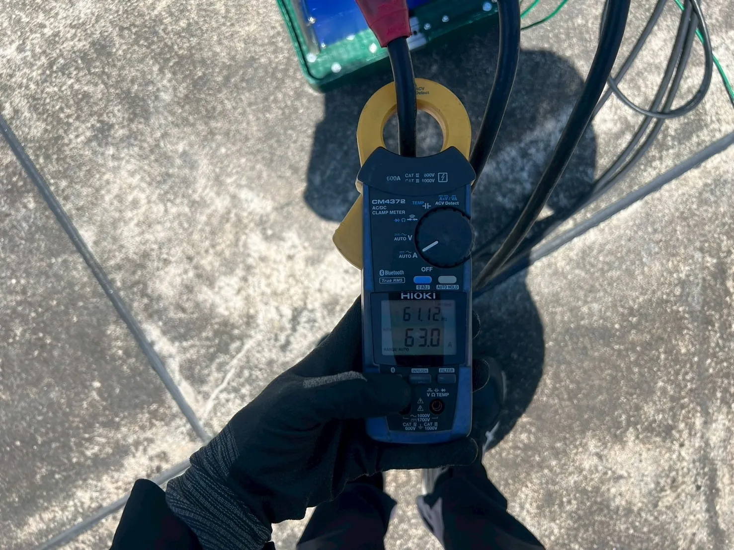 30%負荷をかけている際の電流値