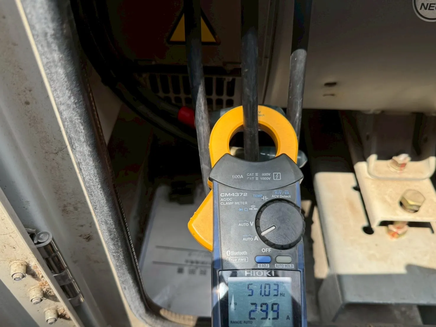 30%負荷をかけている際の電流値