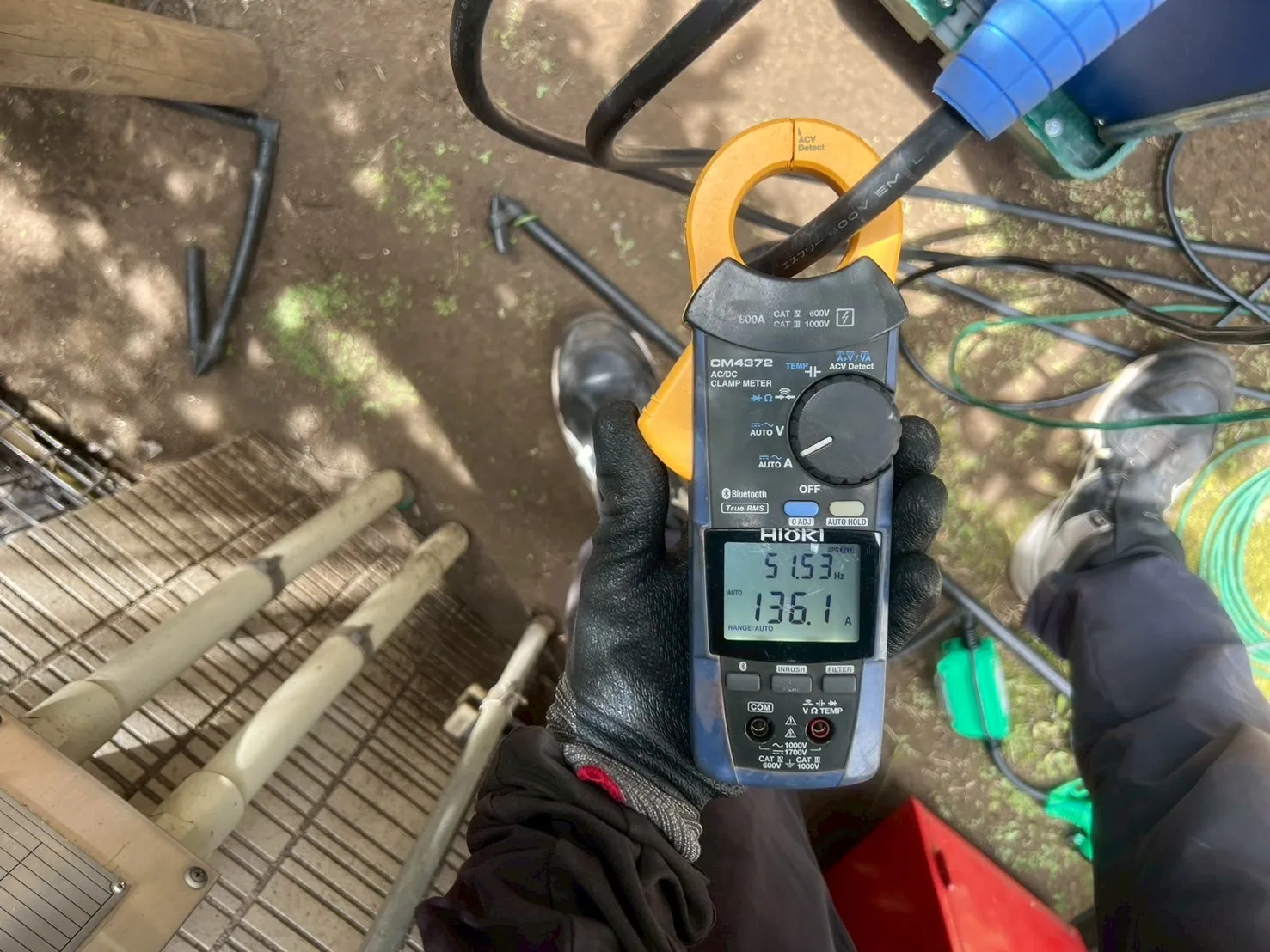 30%負荷をかけている際の電流値