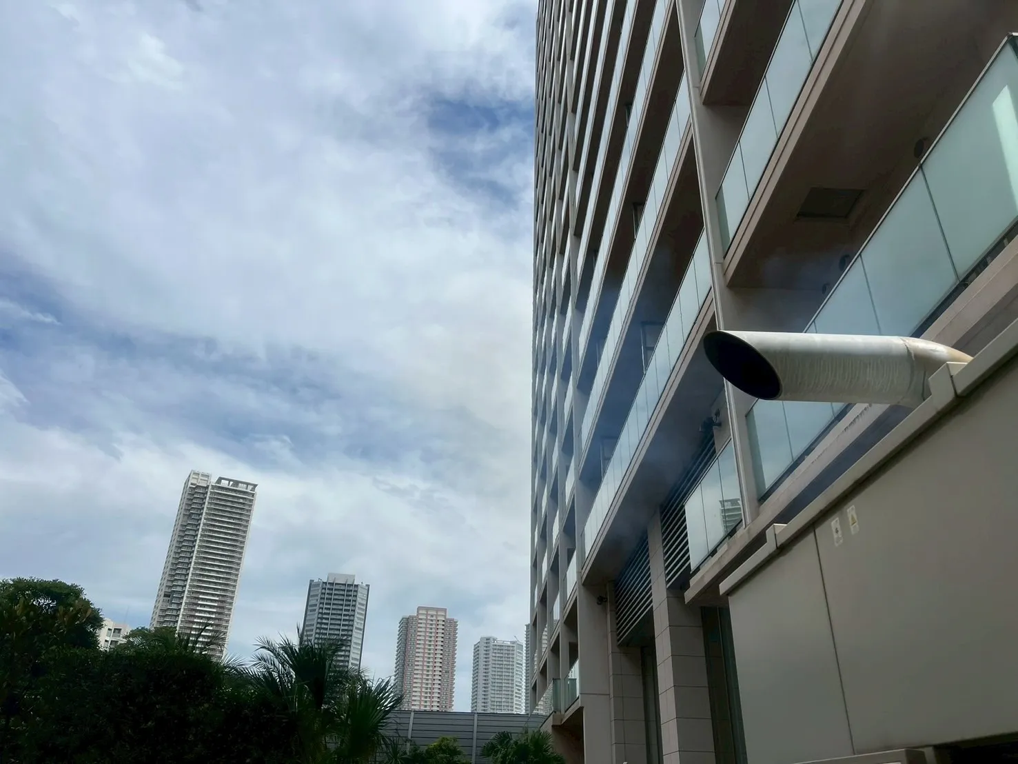 試験終盤の排煙状況