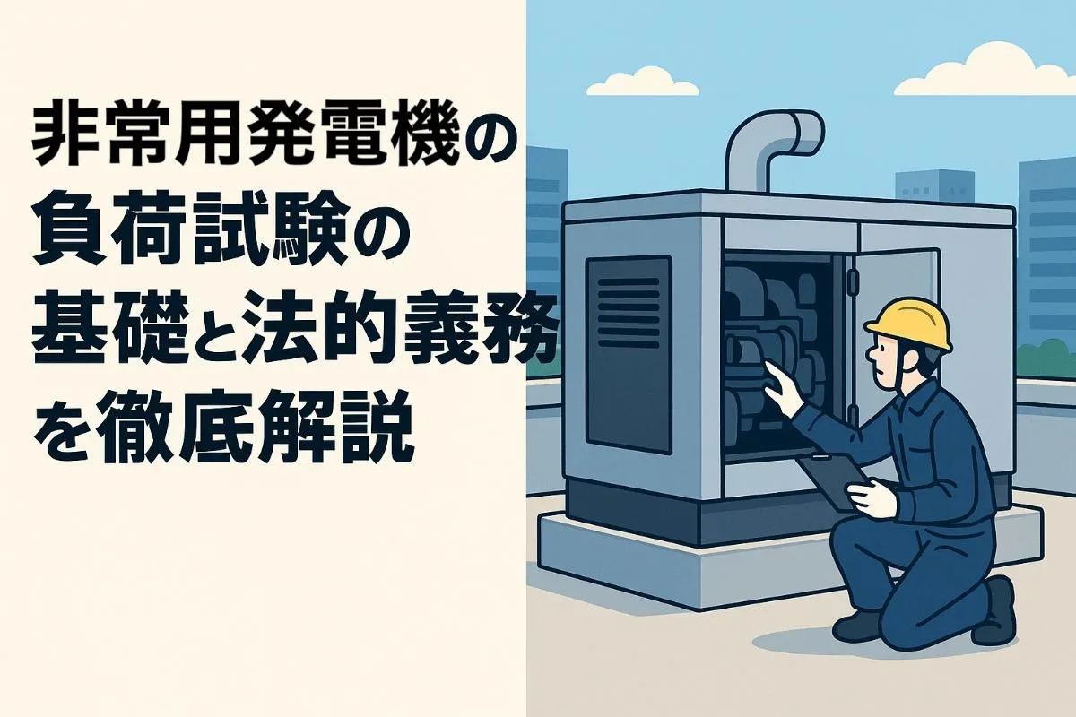 非常用発電機の負荷試験の基礎と法的義務を徹底解説｜種類・周期・費用まで完全ガイド