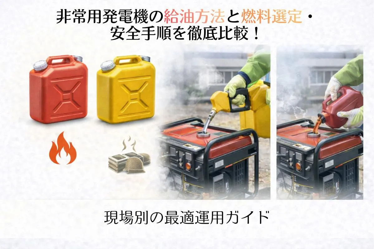 非常用発電機の給油方法と燃料選定・安全手順を徹底比較！現場別の最適運用ガイド