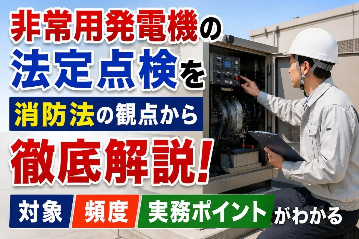非常用発電機の法定点検を消防法の観点から徹底解説!対象・頻度・実務ポイントがわかる