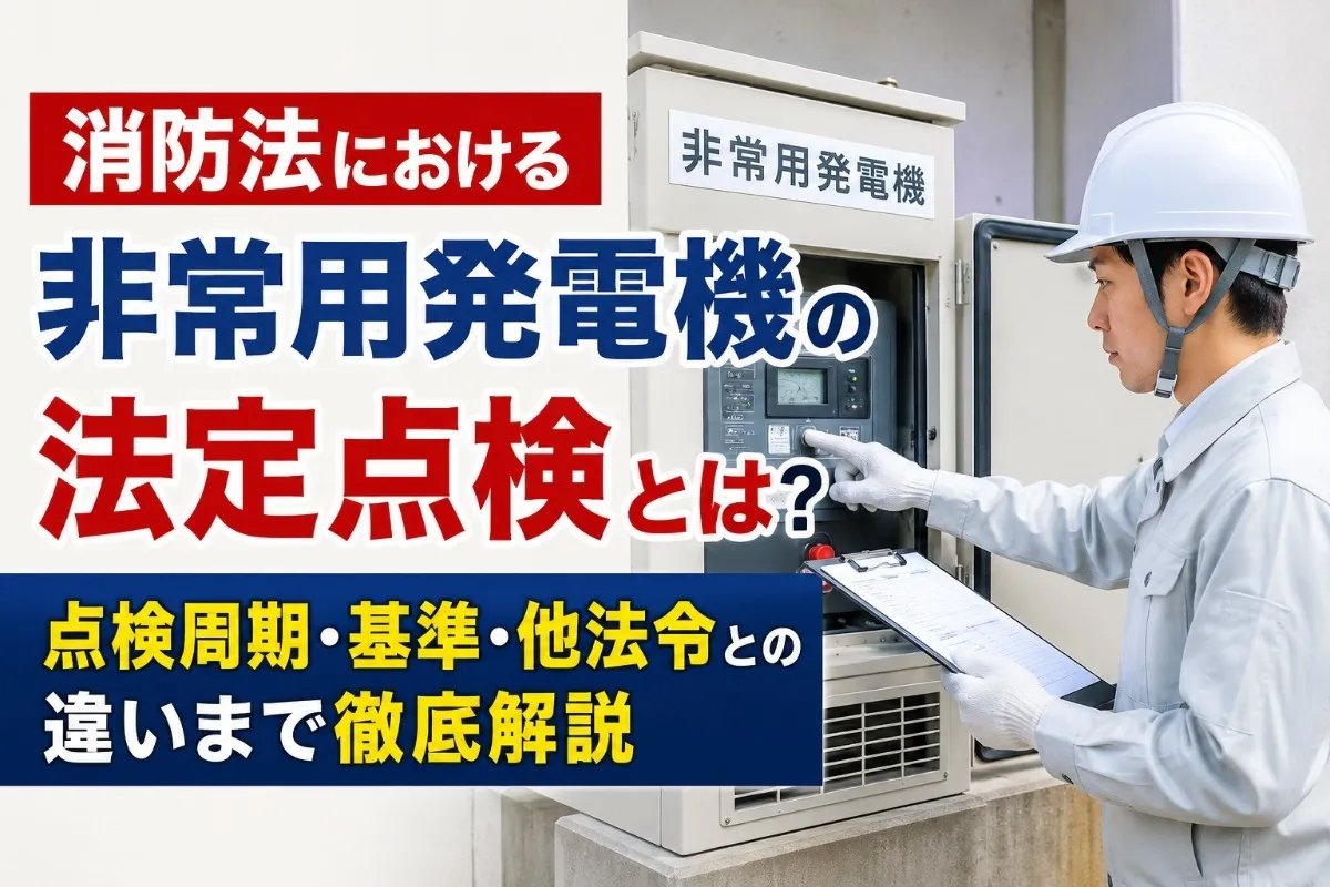 消防法における非常用発電機の法定点検とは？点検周期・基準・他法令との違いまで徹底解説