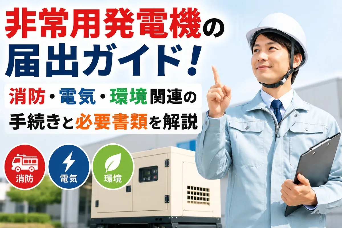 非常用発電機の届出ガイド!消防・電気・環境関連の手続きと必要書類を解説